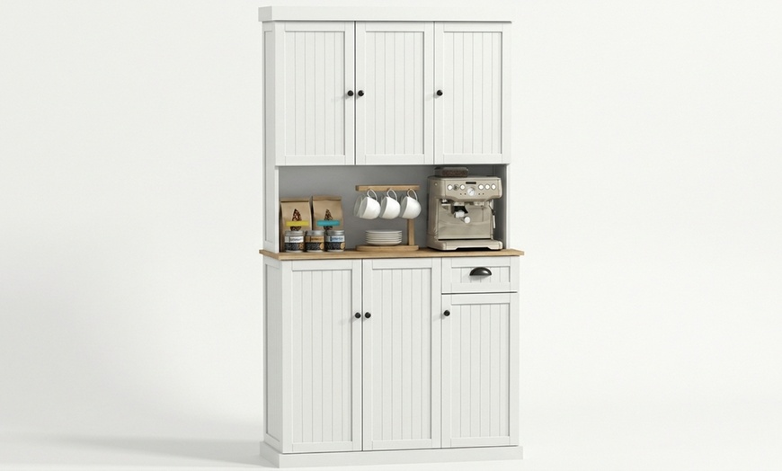 Image 9: HomCom Freestanding Kitchen Storage Cabinets