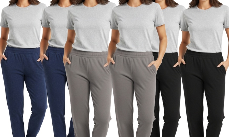 Image 1: Set 2 pantaloni da tuta da donna in micropile