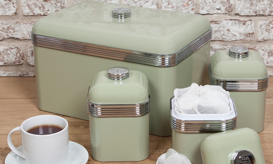 Image 10: Swan Bread Bin and Canister Set