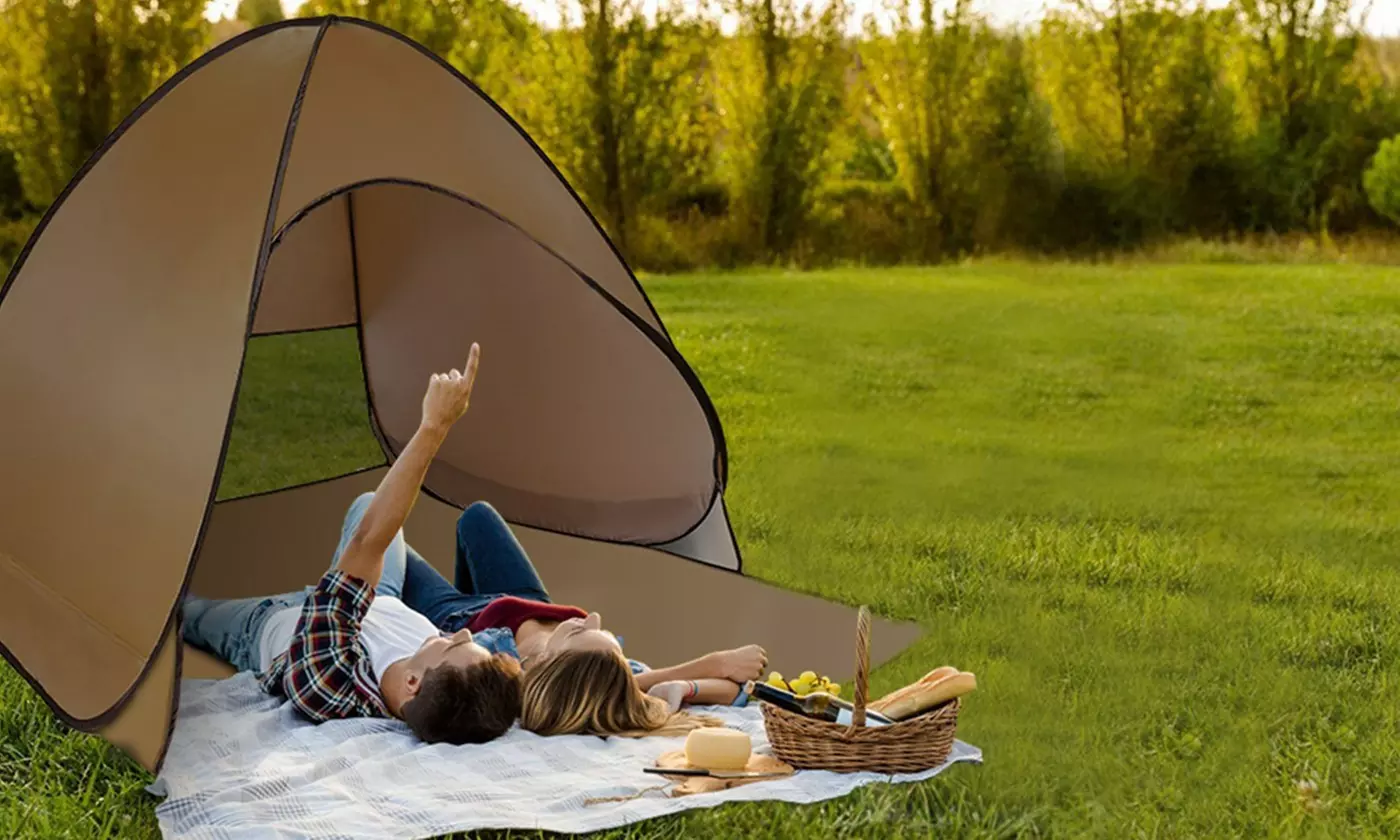 iMounTEK 2-3 Person Pop-Up Beach Tent Sun Shade Shelter with Net Window