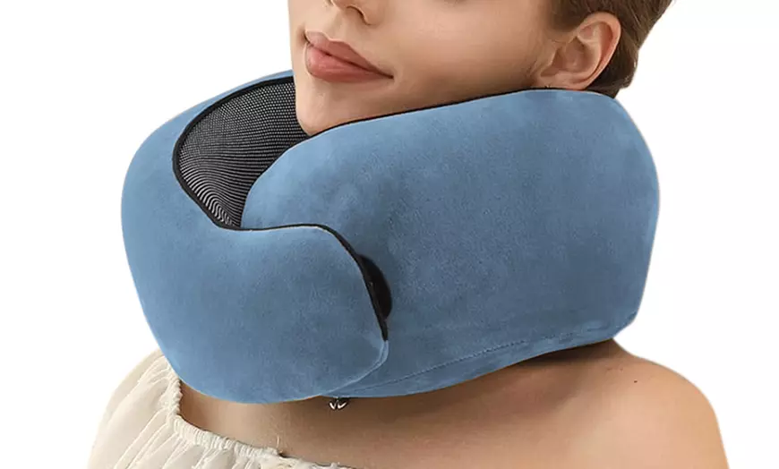 Image 14: Memory Foam Neck-Support Travel Pillow
