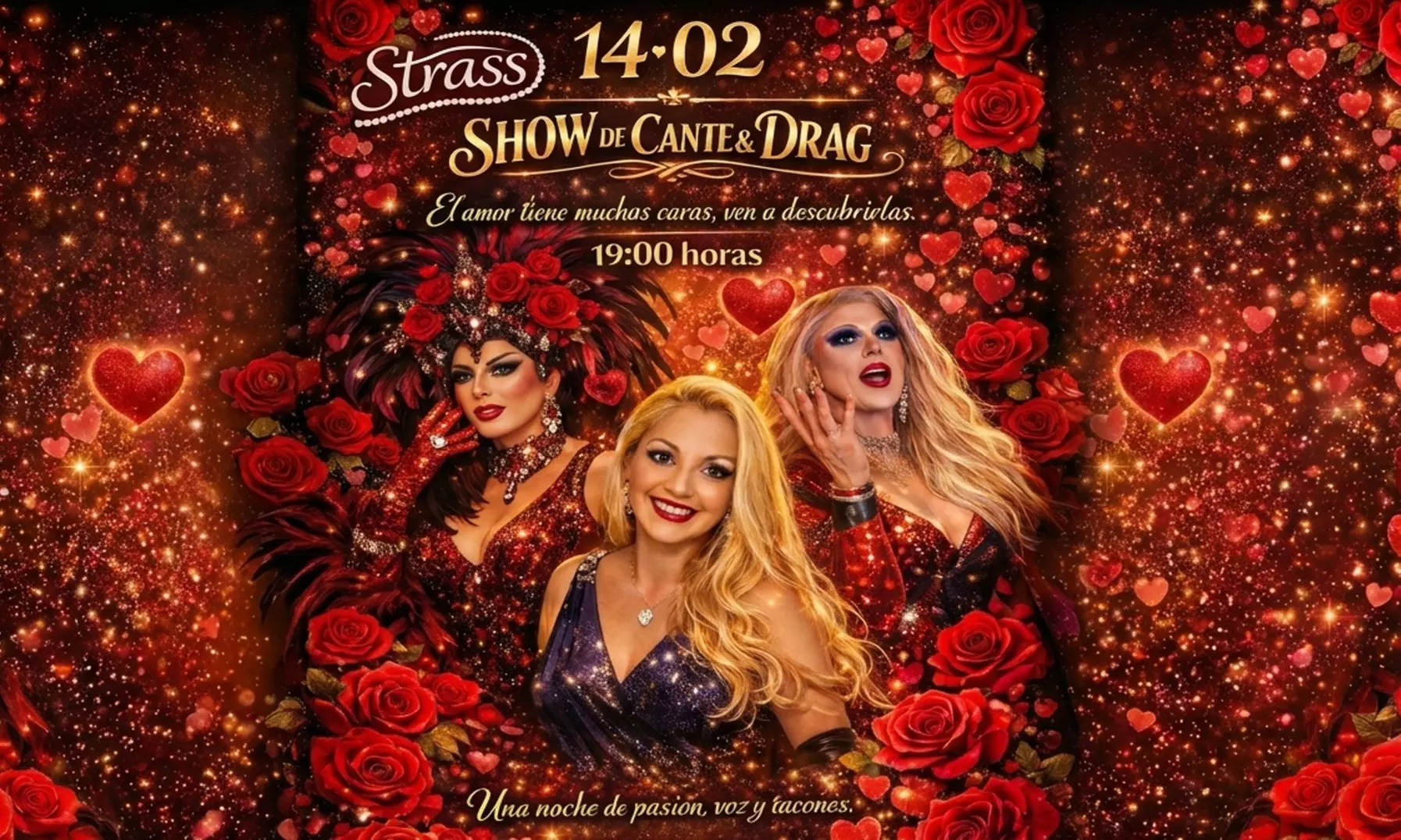 Espectáculo Drag Queen de 90 minutos con bebida o cena para 1, 2 o 4