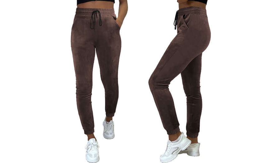 Image 6: Want Clothing Velvet Joggers