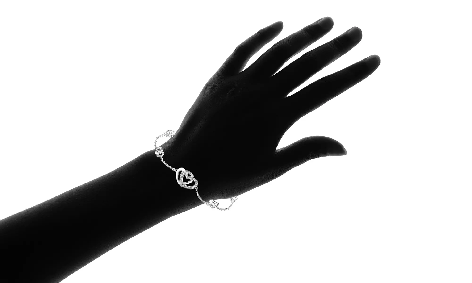 Interlock Crystal Heart Station Bracelet Made With Crystals From Swarovski