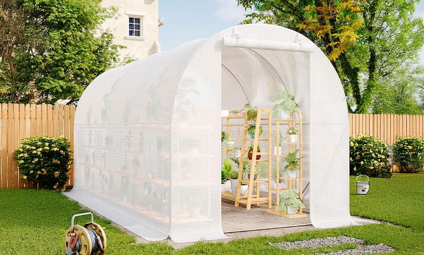 Image 11: Outdoor Walk-in Tunnel Steel Greenhouse with PE Cover