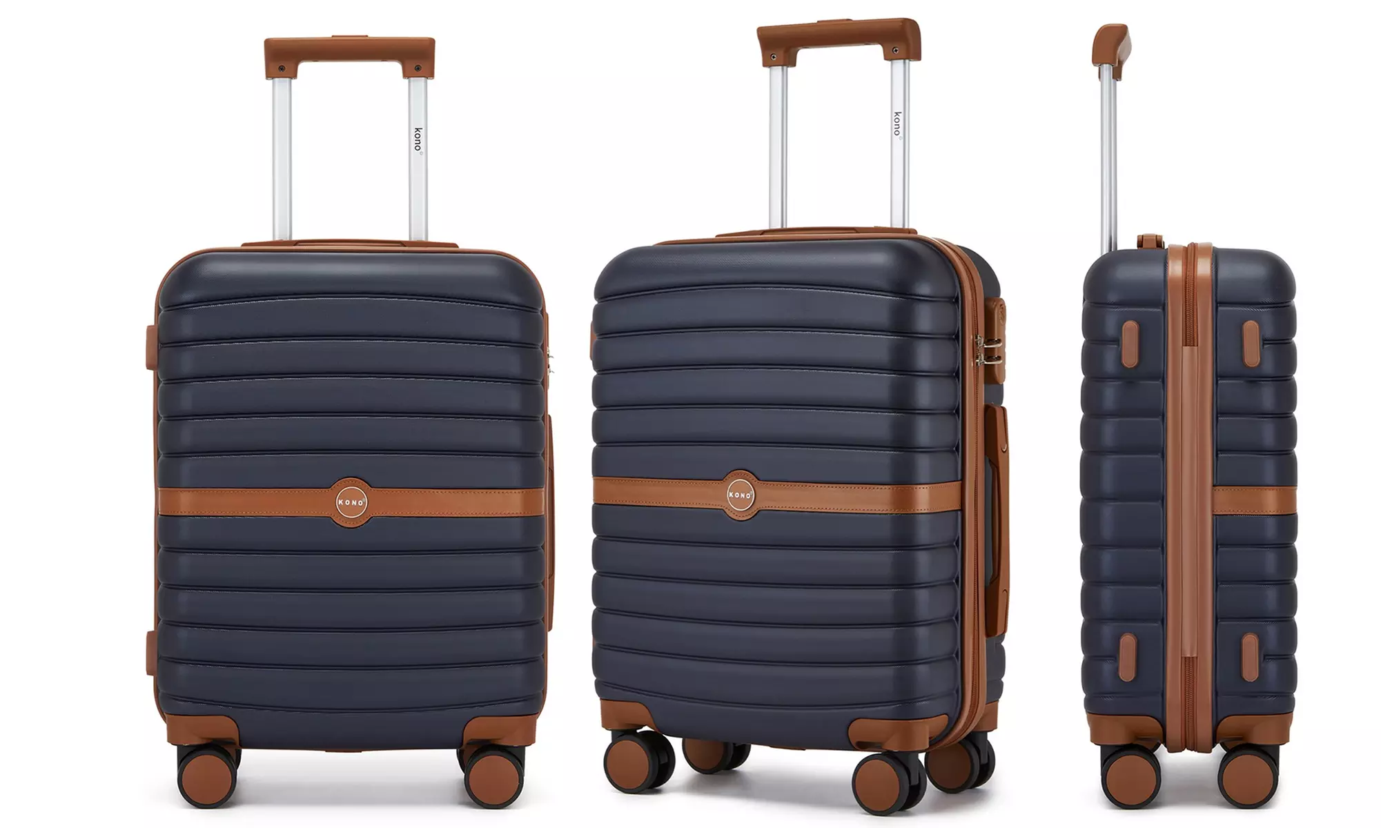 KONO Stylish Stripe Design Suitcase with Spinner Wheels
