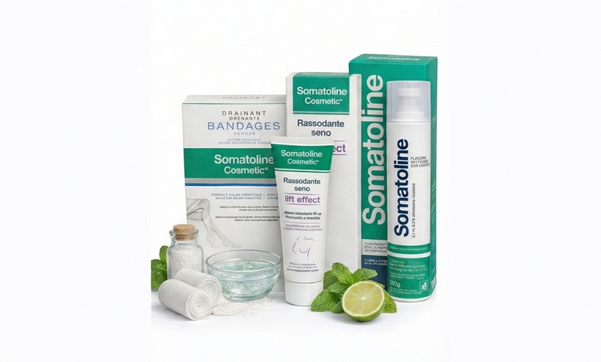 Image 2: Box Somatoline Cosmetic con bende, crema seno e spray anticellulite