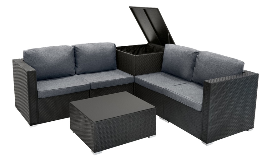 Image 3: Monster Group Six-Piece Rattan-Effect Furniture Set