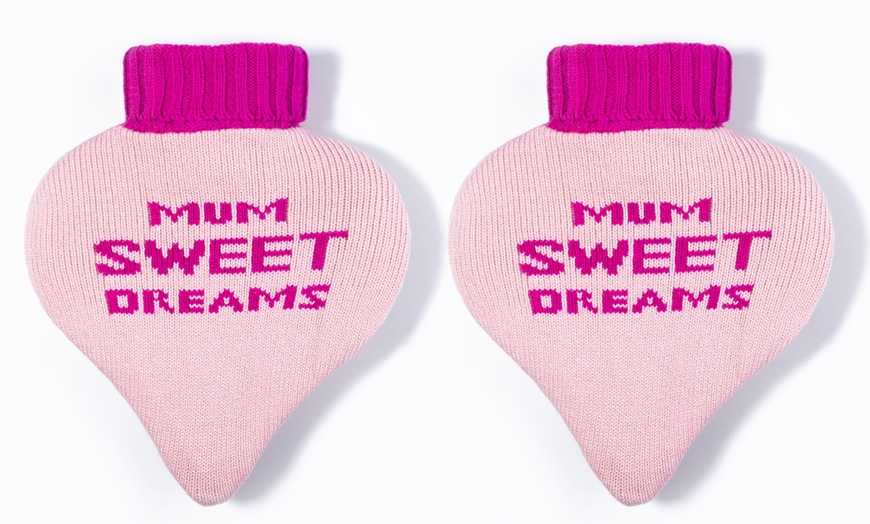 Image 8: One or Two Heart-Shaped Hot Water Bottle 
