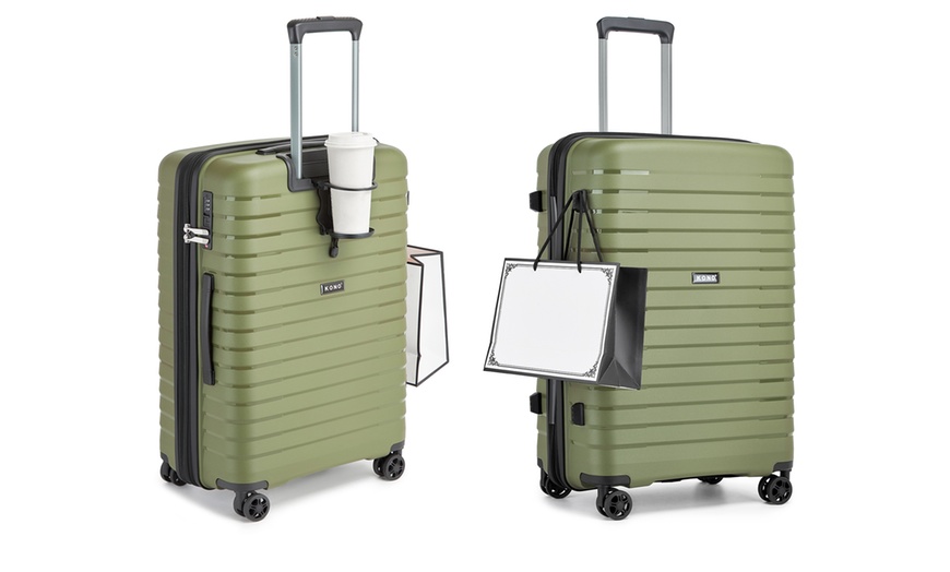 Image 14: 1x oder 2x Kono Hartschalen-Reisekoffer mit Getränkehalter