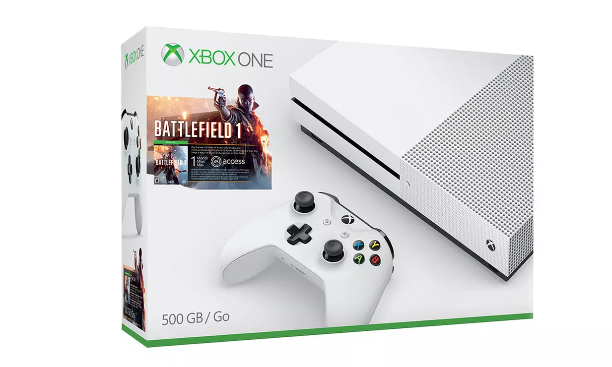 Microsoft Xbox One S 500GB Console Bundle with Battlefield 1 Game - Second Medium
