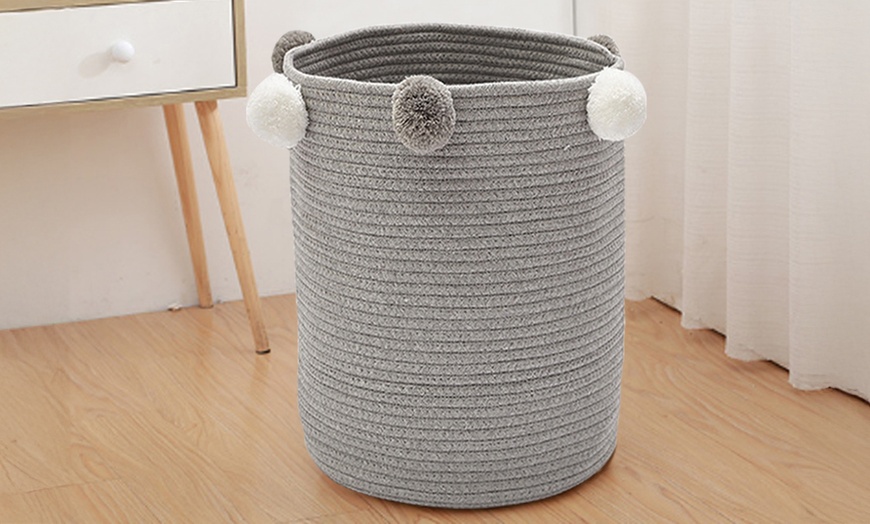 Image 4: Cotton Rope Basket for Laundry and Toy Storage