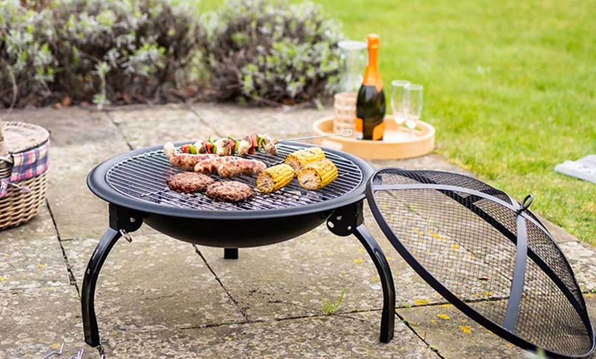 Image 2: Portable Outdoor Fire Pit and Grill