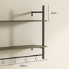 Image 9: HomCom Wall Shelf Unit with Four Hooks for Living Room, Entryway