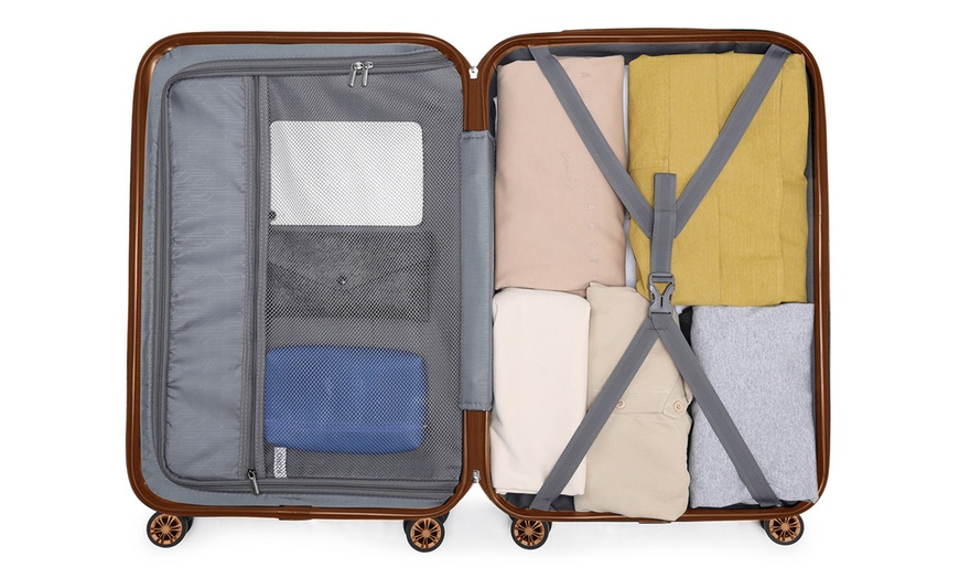 Image 10: Gift For Christmas-Kono 1 or 3-Piece Cream Suitcase And Duffel Bag