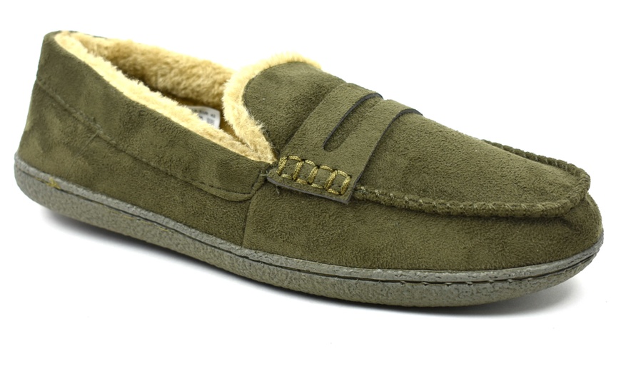 Image 2: Men's Fleece-Lined Slippers