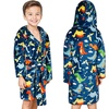 Image 4: Childern Hooded Flannel Fleece Robe
