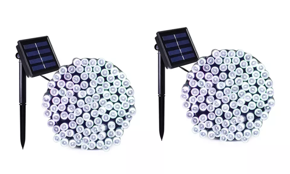 Weatherproof 100-LED Solar String Lights, 100 Ft. (1 or 2 Pack) - Second Medium