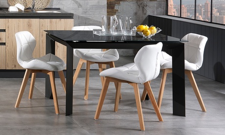 Set di 2 sedie New Kemi con rivestimento in pelle sintetica bianca