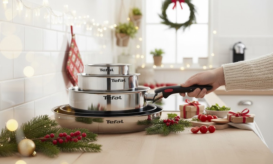 Image 1: Tefal Ingenio Emotion Five Piece Stainless Steel Pan Set