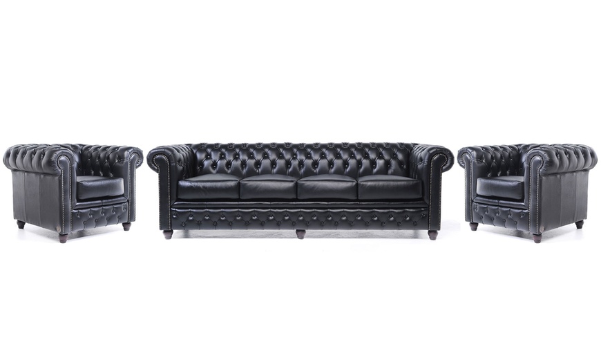 Image 73: Sofas Chesterfield en cuir authentiques 