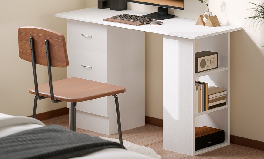 Image 4: HomCom Computer Desk Table Workstation 120cm 