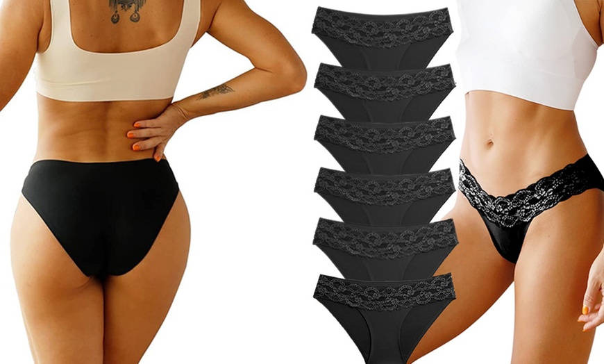 Image 3: Culotte sans coutures avec détails en dentelle