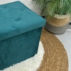 Image 1: Pouf carré en velours Milo