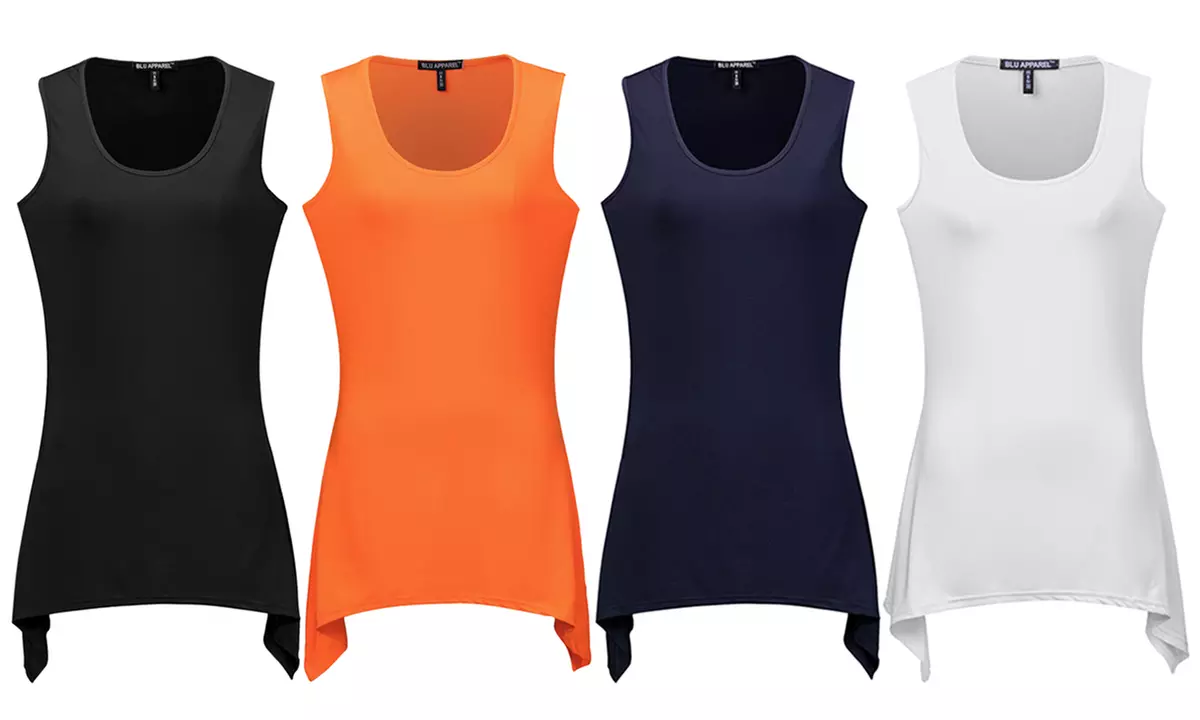 1 ou 2 débardeurs pour femme avec ourlet plongeant sur la coté, modèle Elisa - Primary Image