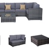 Image 9: 8 or 4 Seater Corner Rattan Garden Furniture Set with Table