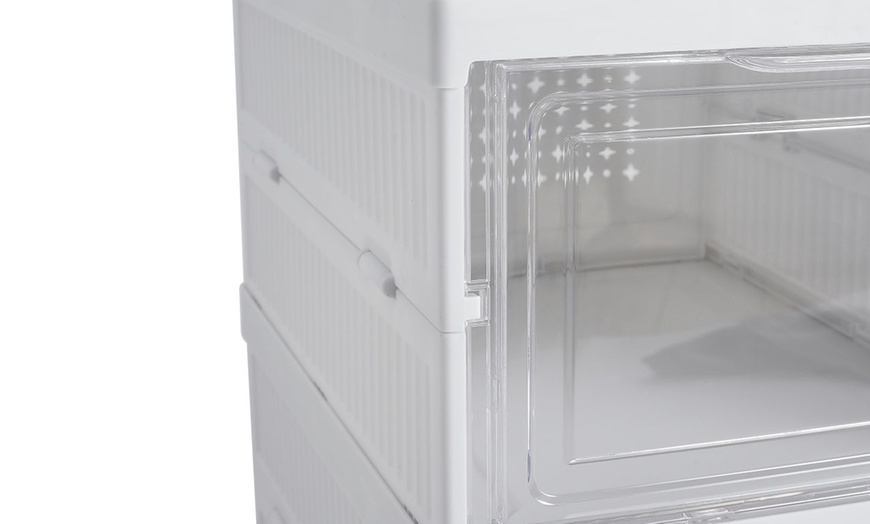 Image 7: Six Tier Foldable Shoe Storage Box Unit