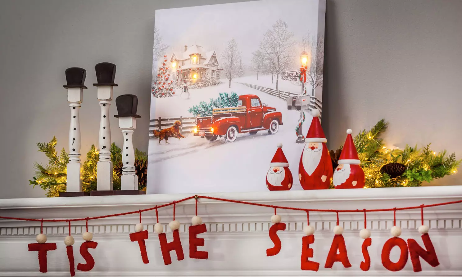 Christmas LED Canvas Wall Decor - Primary Image