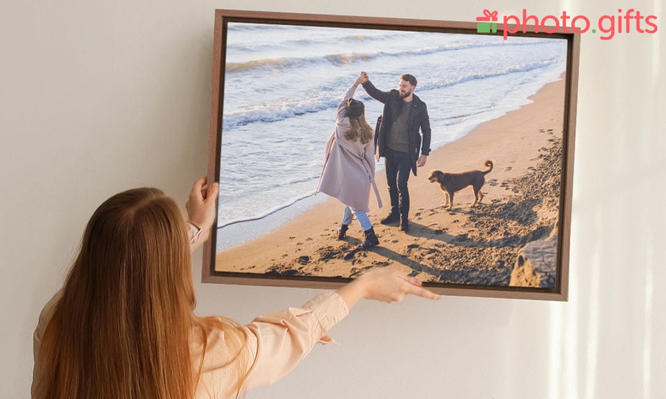 Personalisierbare Foto-Leinwand im Rahmen