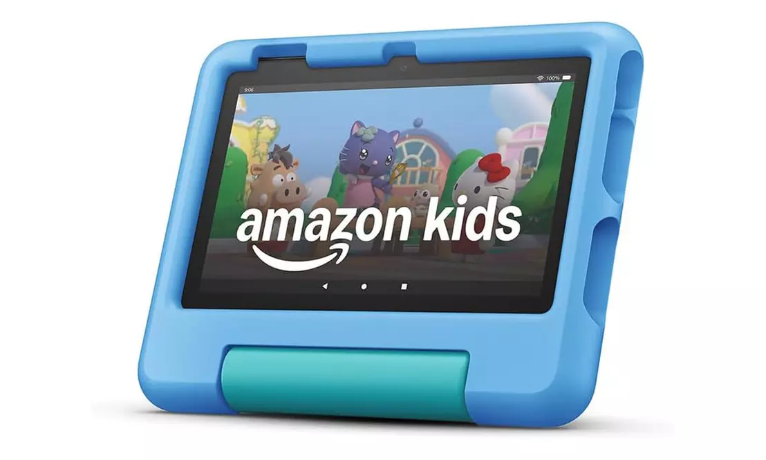 Amazon Fire 7 Kids Tablet (2022) - 7'' Display, 16GB, Blue or Purple Kid-Proof Case, Ages 3-7