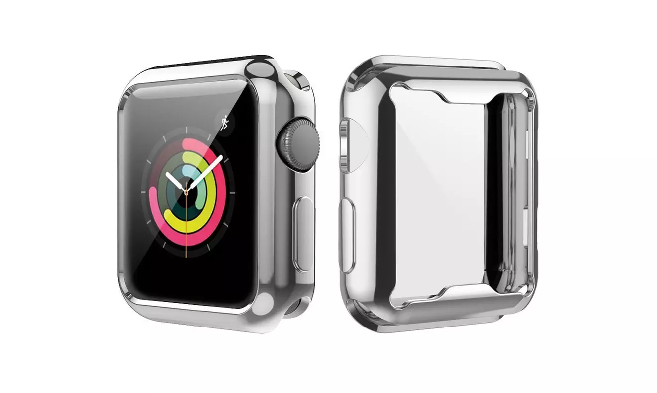 Chrome Full Cover Drop Resistant Bumper Screen Protector Case For Apple Watch