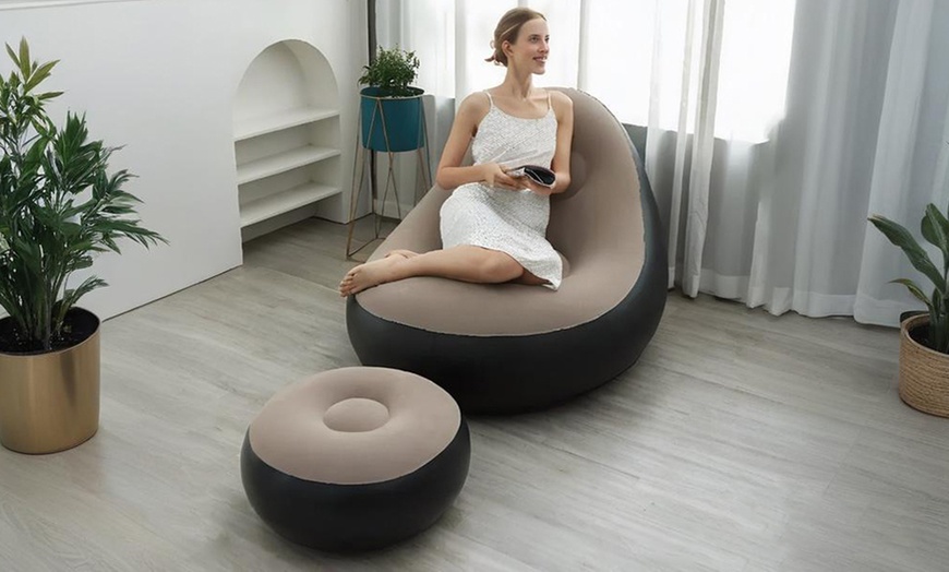 Image 5: Fauteuil gonflable avec repose-pieds