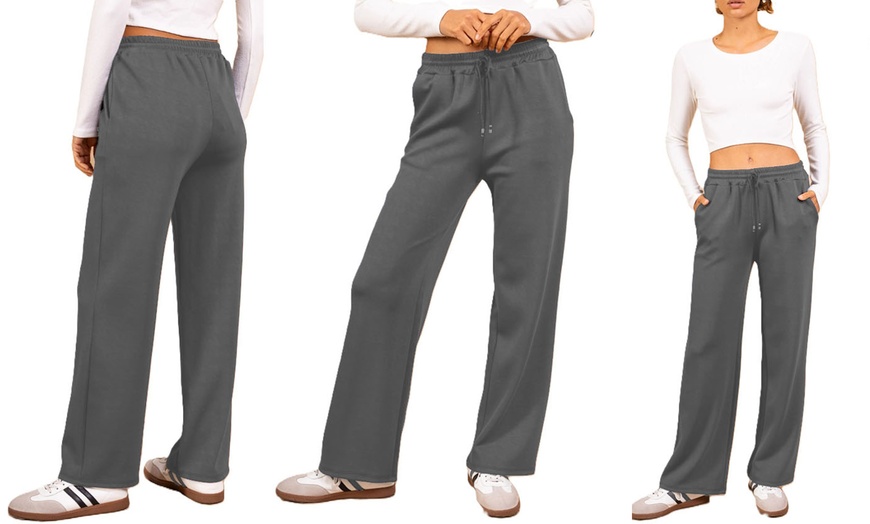 Image 16: Plain and Seam Front Wide Leg Trousers