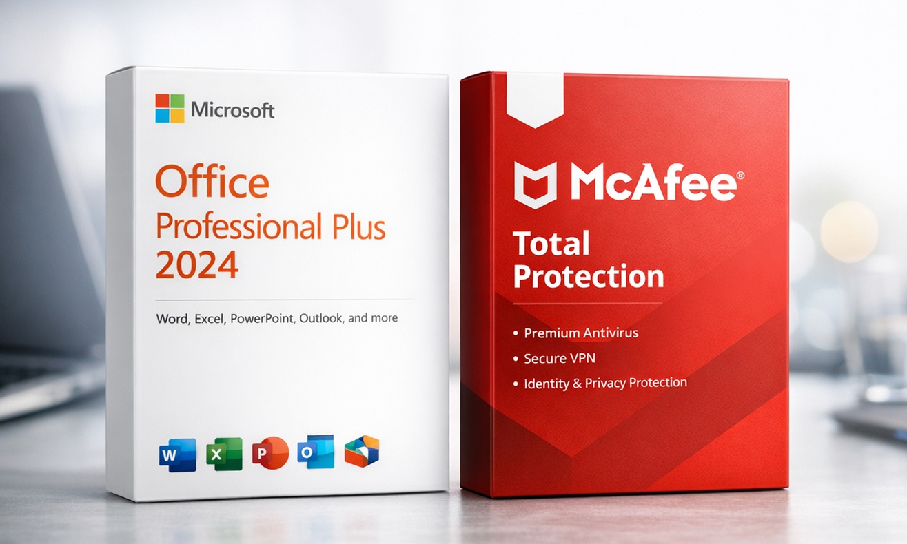 Microsoft Office 2024 and McAfee Total Protection Bundle