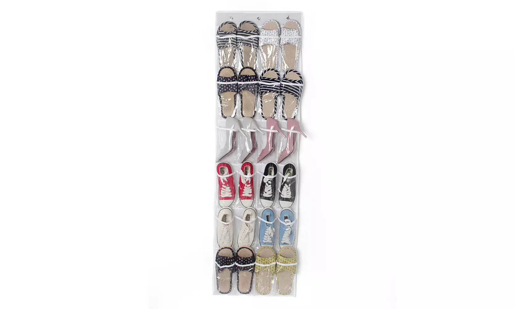 1-2 Pack 24 Wide Pockets Over the Door Shoe Organizer Hanging Shoe Holder