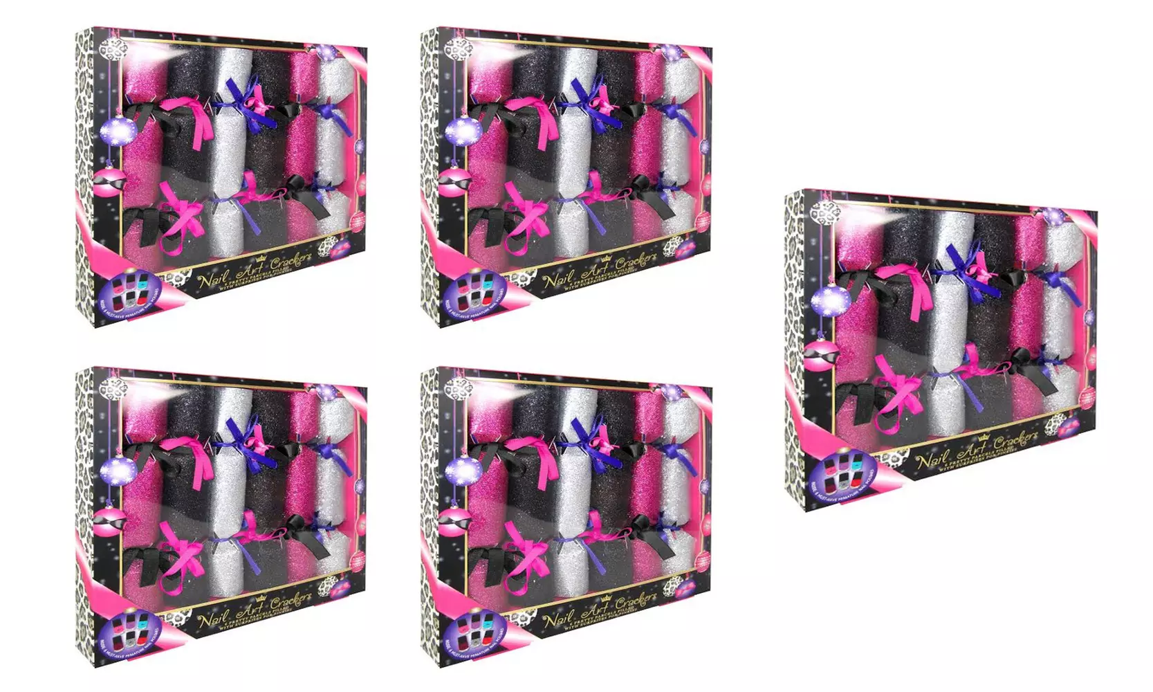 Crackers de Noël avec vernis à ongles