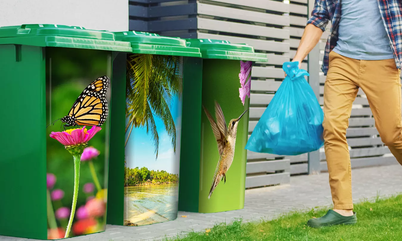 Autocollant pour poubelle, taille au choix avec Hello Déco - Primary Image