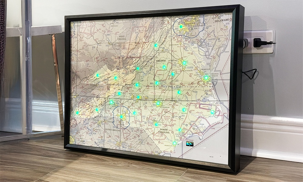 Custom LED Aviation Weather Map w/w/o Overlays and/or OLED Screen