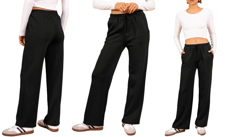 Image 15: Plain and Seam Front Wide Leg Trousers