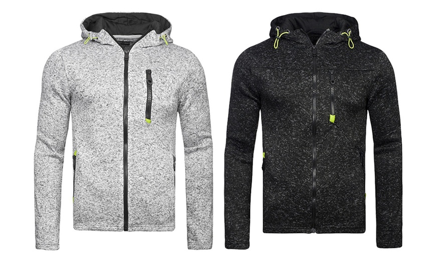 Image 1: Men's Reflective Full-Zip Hoodie