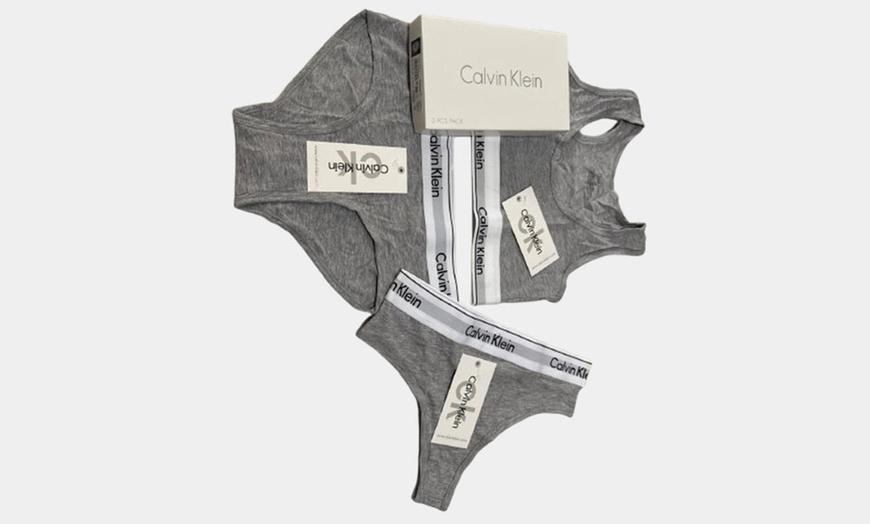 Image 4: Calvin Klein Three Pieces Bralette Thong Bikini Set