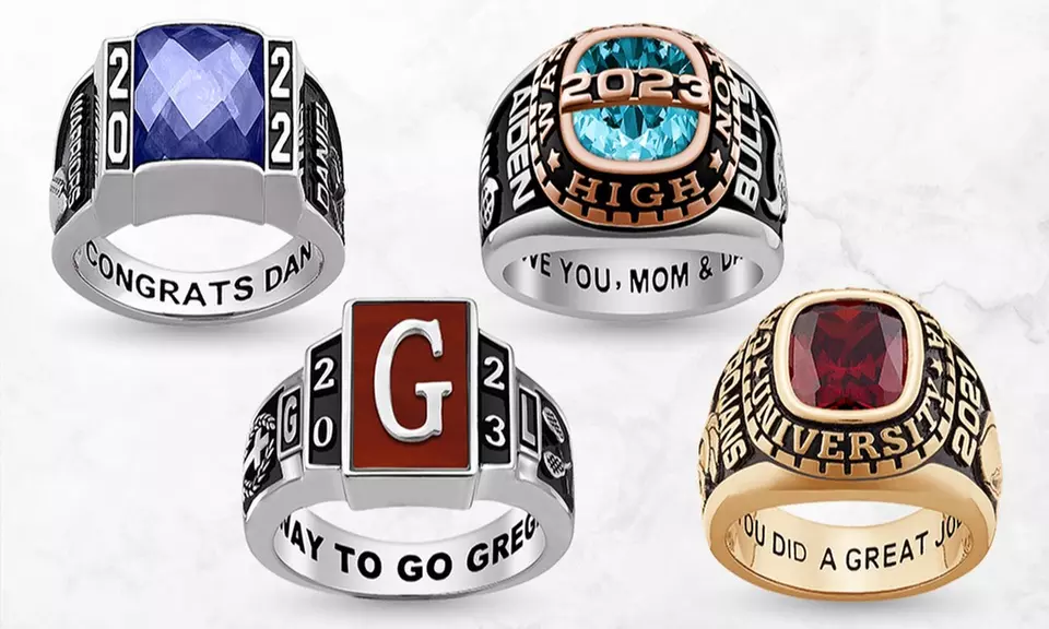 Personalized Men's Traditional Class Ring from Limogés Jewelry (Up to 64% Off). Two Options Available. - Primary Image