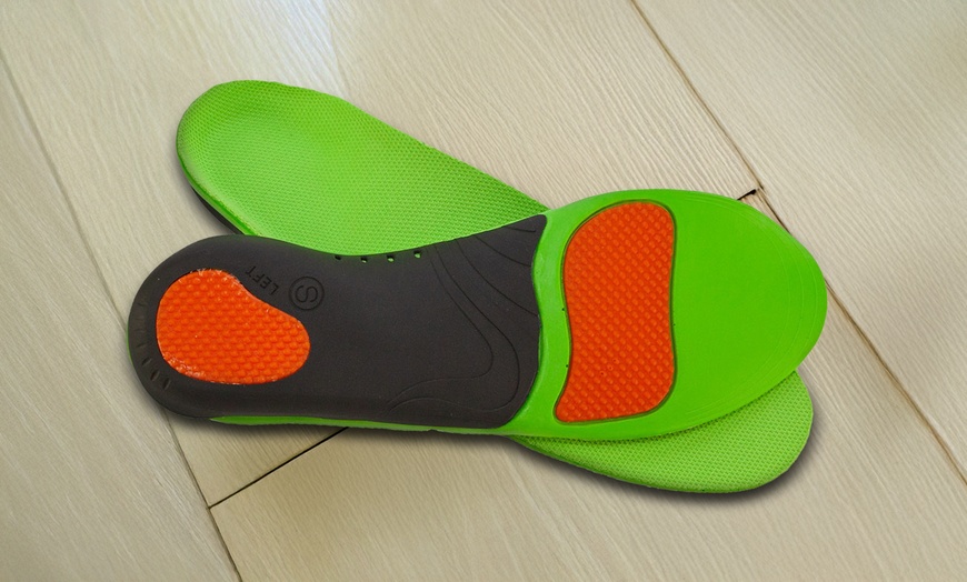 Image 1: High Arch Heel Support Plantar Flat Feet Orthotic Insoles Inserts Pad