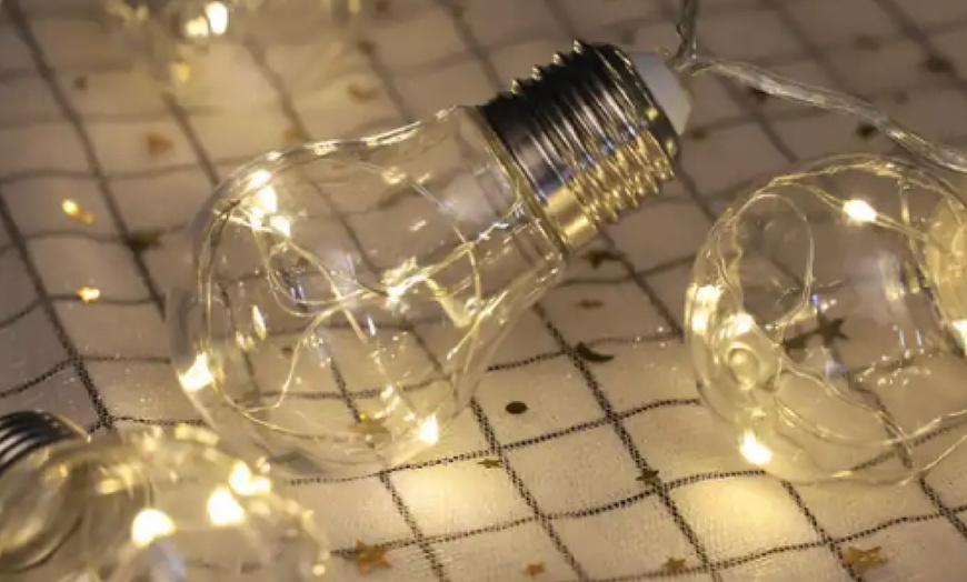 Image 5: Outdoor String Lights Clear Bulbs