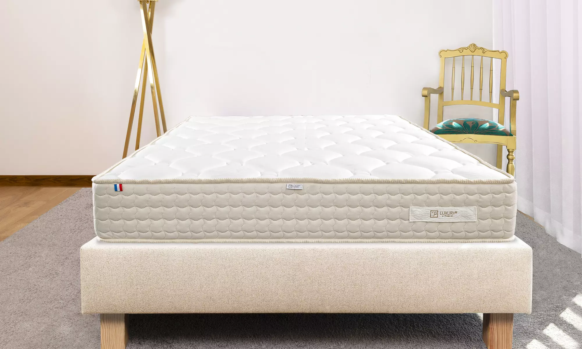 Colchón de 20 cm de grosor con opción a almohada, edredón y somier de Luxury Literie - Primary Image