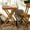 Image 3: 3-Piece Acacia Wood Folding Garden Bistro Set
